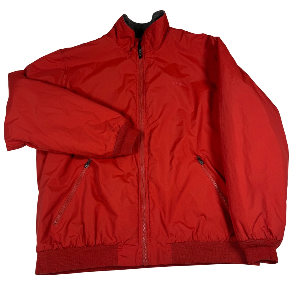 LL Bean Mens XXL Tall Orange Red Insulated Bomber Jacket 3M Thinsulate Gorpcore